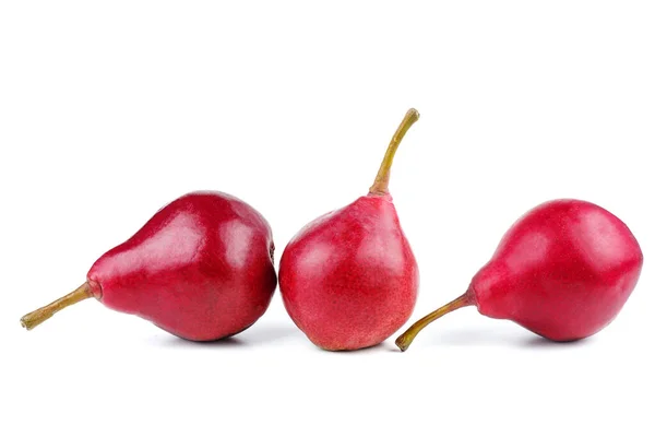 Three Red Pears Isolated White Background — Stock Photo, Image