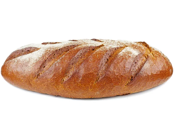 Roggen Vollkornbrot Mit Butter Isoliert Auf Weiß — Stockfoto