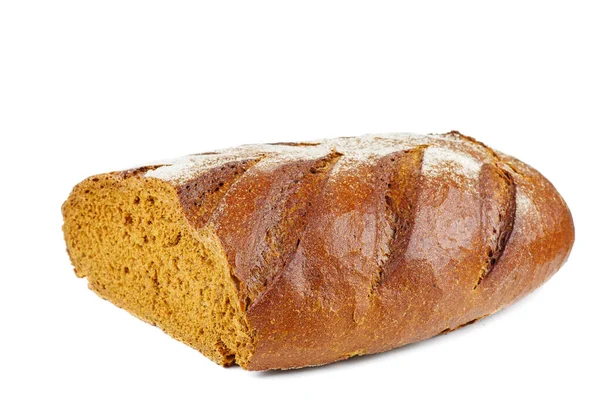 Половина Пшеничного Хліба Ізольована Білому Тлі — стокове фото