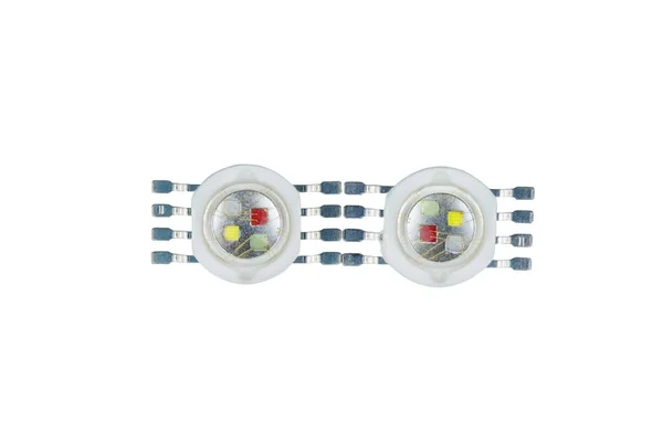 Deux Led Smd Rgb Puissance Moyenne Isolées Sur Fond Blanc — Photo