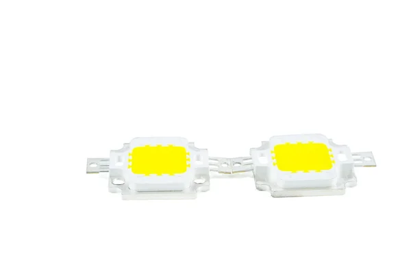 Two High Power Smd White Lighting Leds Isolated White Background — Foto Stock