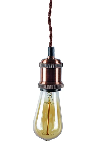 Ampoule Vintage Isolée Sur Fond Blanc — Photo