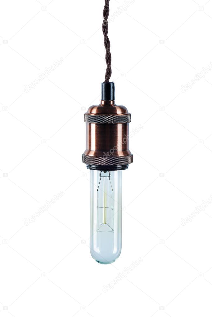 Vintage light bulb isolated on white background