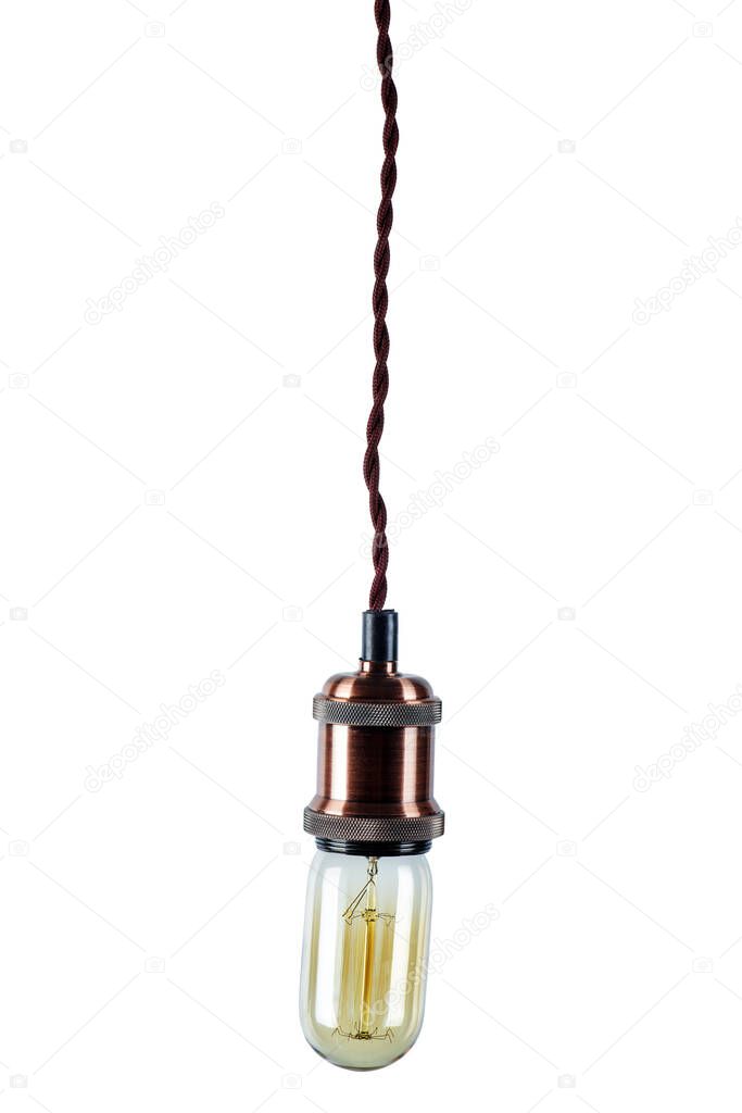 Vintage light bulb isolated on white background