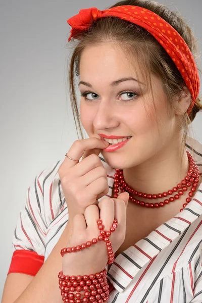 Girl with an artful smile — Stock Photo, Image