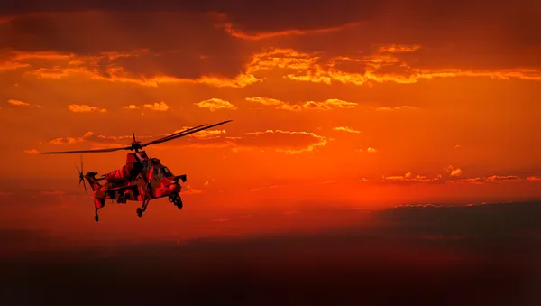 Vojenský vrtulník — Stock fotografie