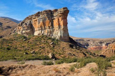 Ünlü Brandwag kum taşı manzarası, Golden Gate Ulusal Parkı, Güney Afrika