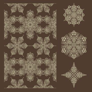 vektör sorunsuz kış desen ve kar tanesi tasarım öğeleri