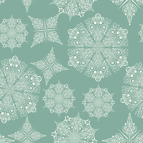 Patrón de Wintaer sin costura vectorial con copos de nieve — Archivo Imágenes Vectoriales