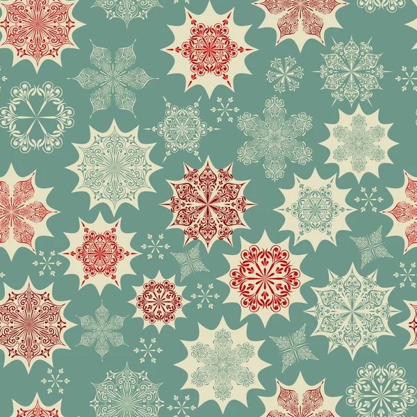 Vector Seamless Winter Pattern with Snowflakes — Stock Vector