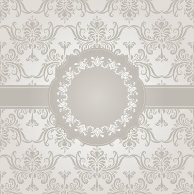 Vector Seamless Vintage Wallpaper Pattern with Frame for your Te clipart