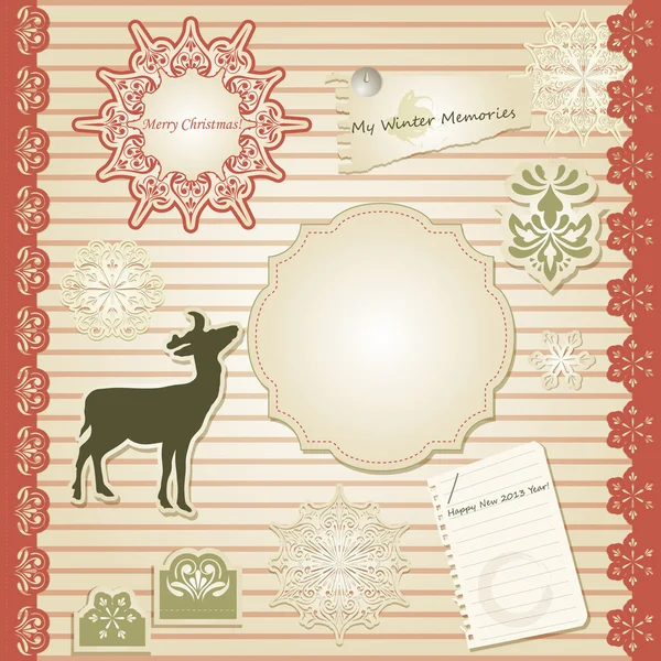 Vector Navidad Scrapbook — Vector de stock