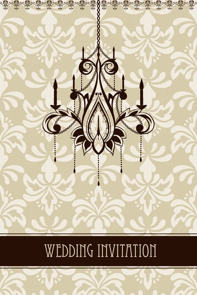 Vector Vintage Hochzeitseinladung — Stockvektor