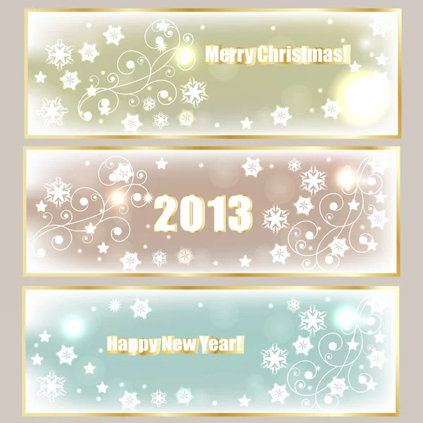 Vector Winter Holiday Banners — Stock Vector