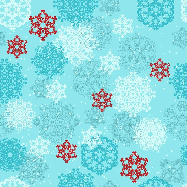 Vector naadloos patroon met sneeuwvlokken — Stockvector