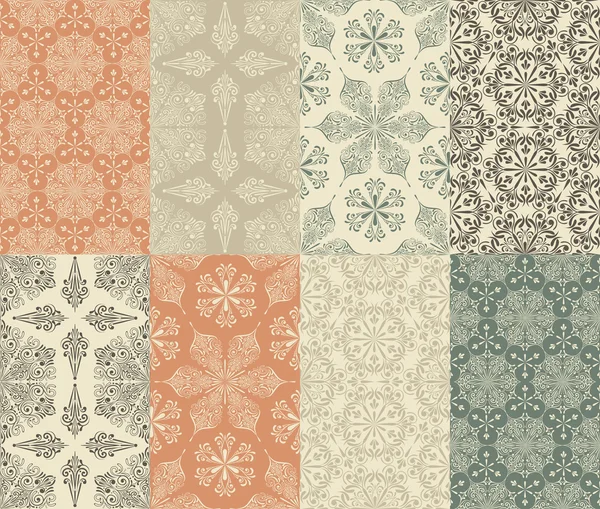 8 Vector Seamless Winter Patterns with Snowflakes Royalty Free Stock Illustrations
