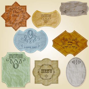 vektör retro buruşuk kağıtlar