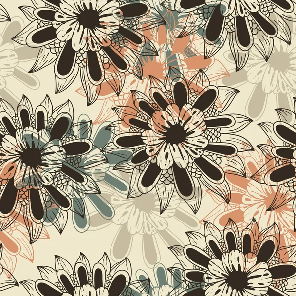 Διάνυσμα χωρίς ραφή μοτίβο λουλουδιών — Διανυσματικό Αρχείο