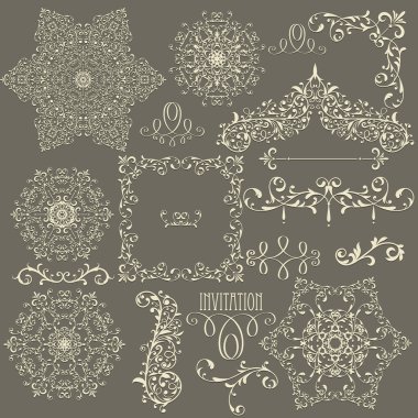 Vector Lacy Vintage Design Elements clipart