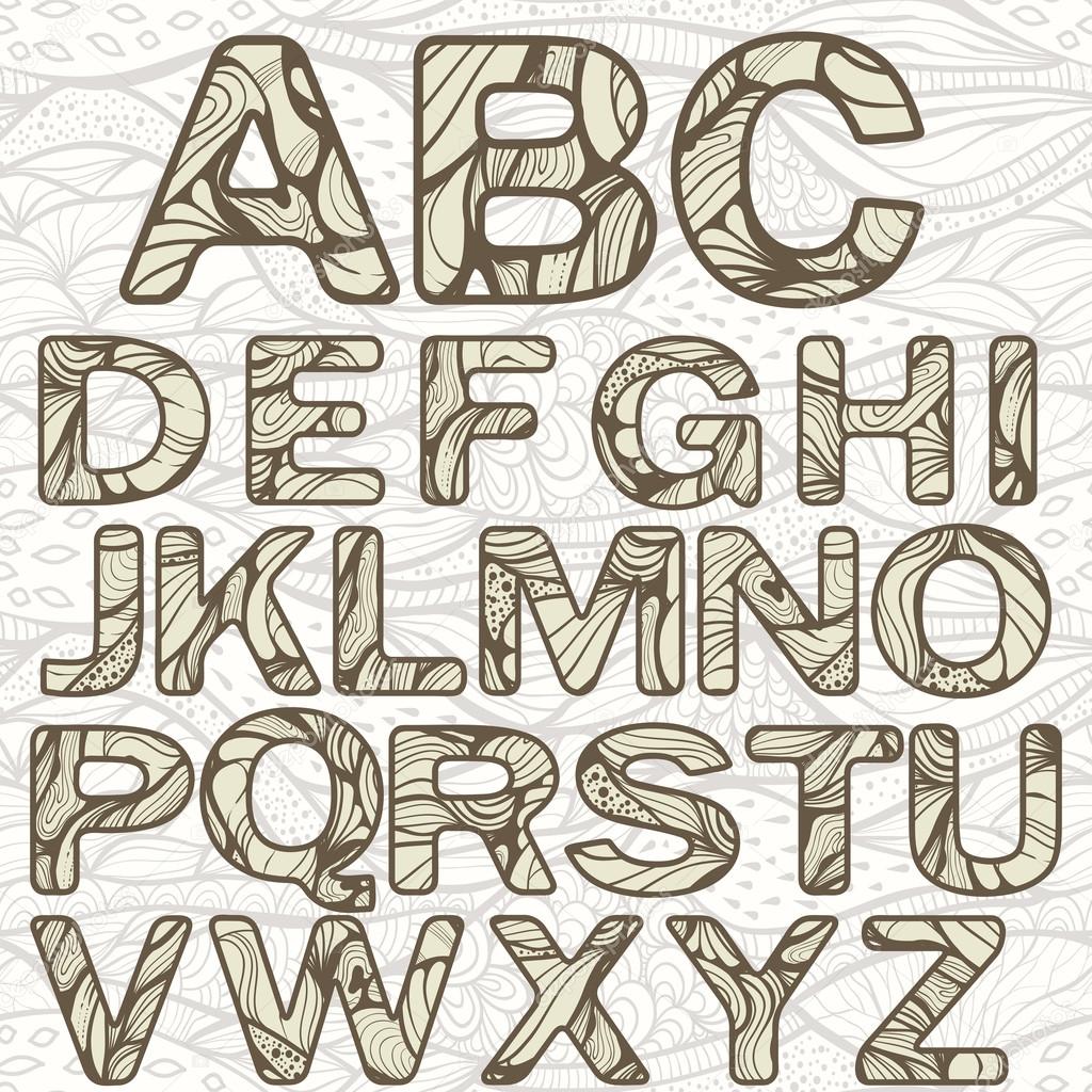 Vector Funky Latin Alphabet