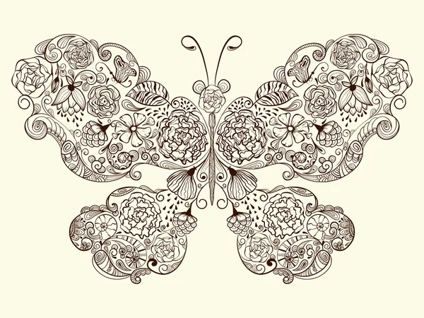 vektör kelebek çiçek yaptı