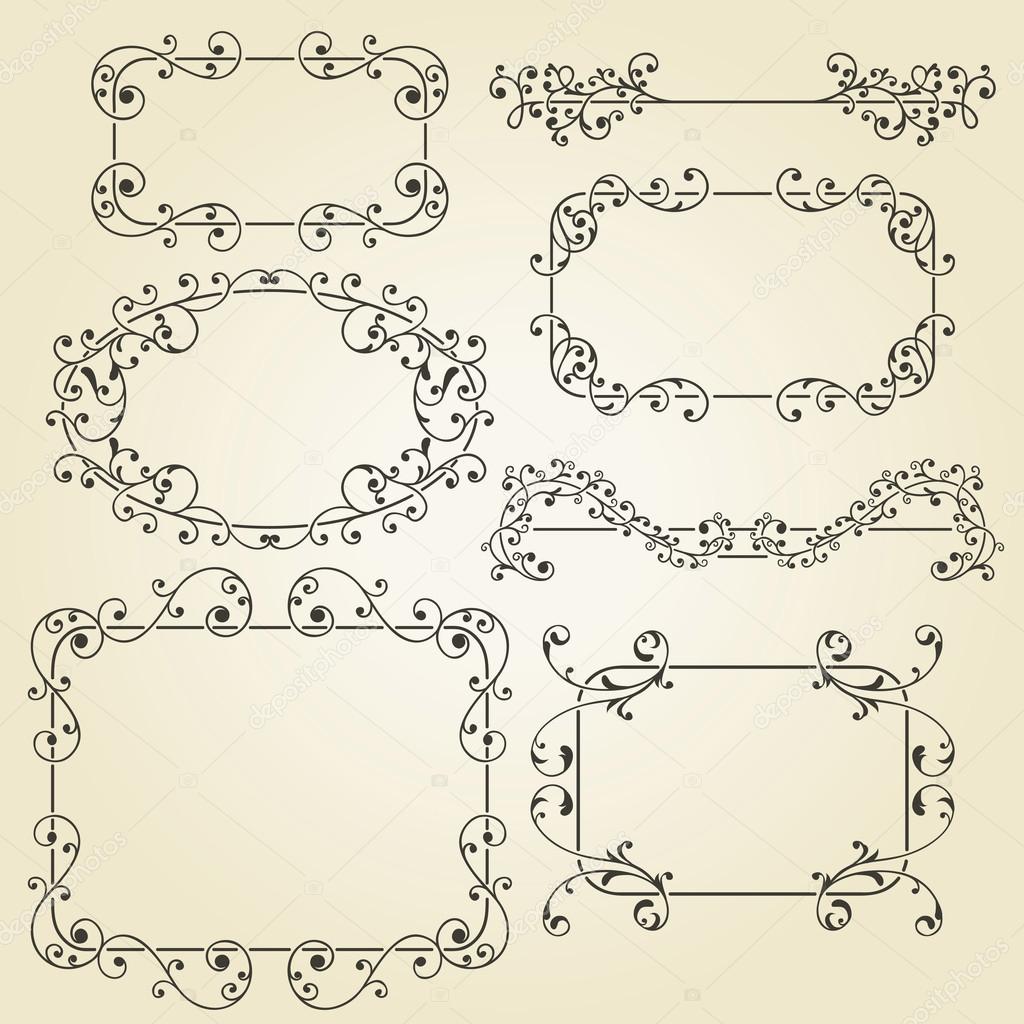 vector lacy vintage floral design elements