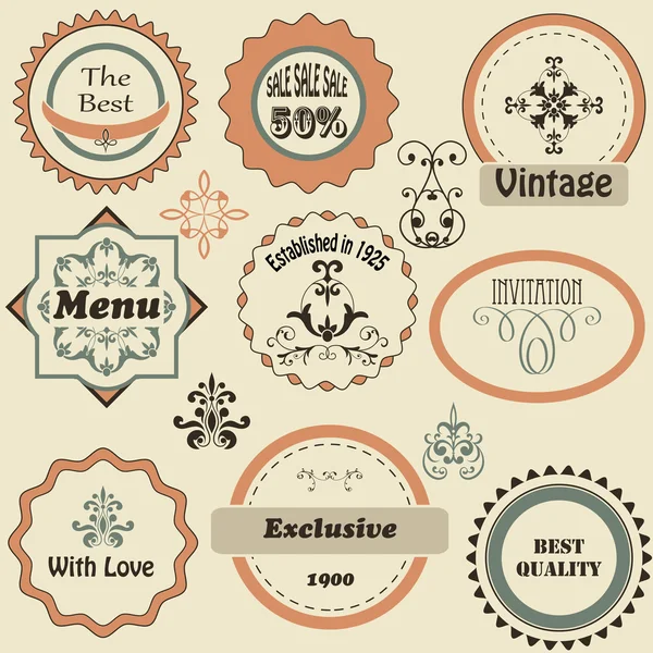 Vector Retro Labels — Stock Vector