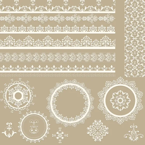 Vector Lacy Ribbons, Napkins, and Design Elements — Stock Vector