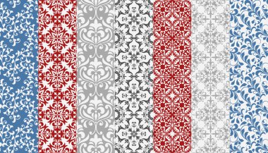 Dikişsiz çiçek desenleri vektörel