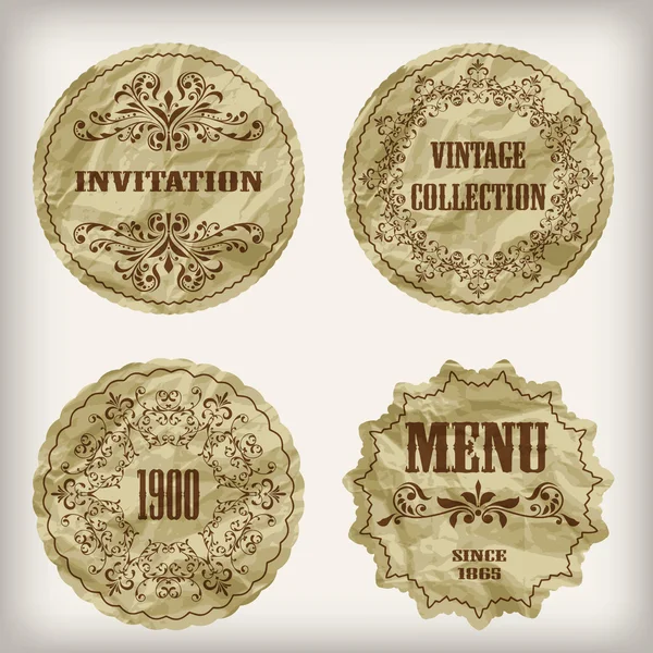 Étiquettes d'or vintage vectorielles — Image vectorielle