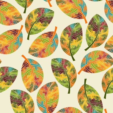 sonbahar yaprakları ile desen