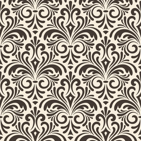 Motif vintage floral sans couture vectoriel sur fond beige — Image vectorielle