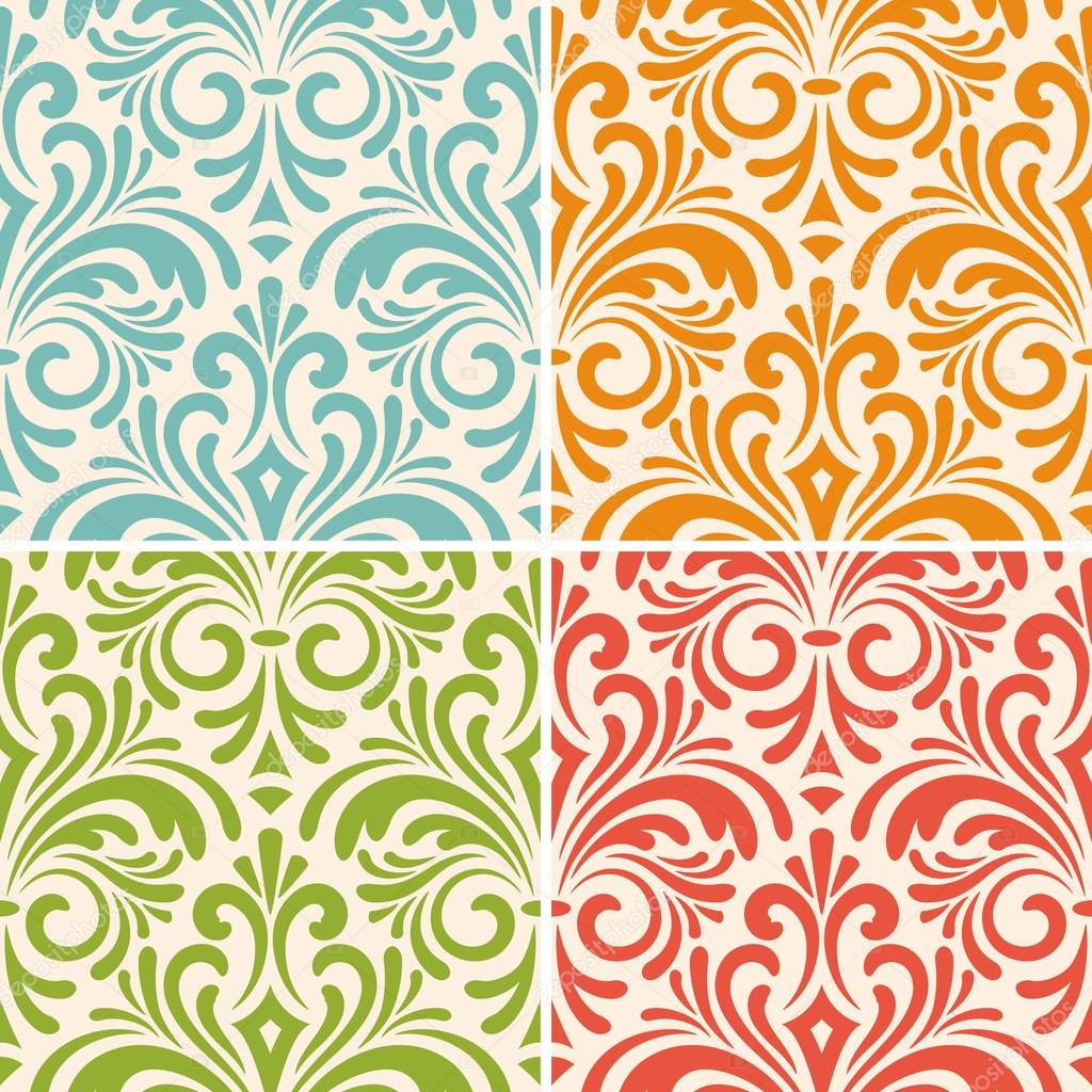 vector seamless floral vintage patterns
