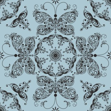 Kelebekli çiçek deseni