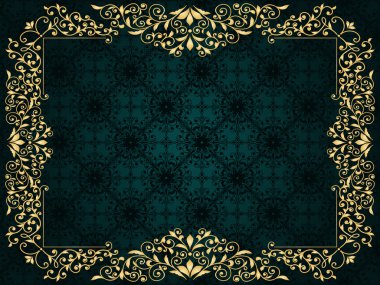 Altın çerçeve ile tebrik kartı