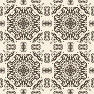 vektör Dikişsiz çiçek vintage desen