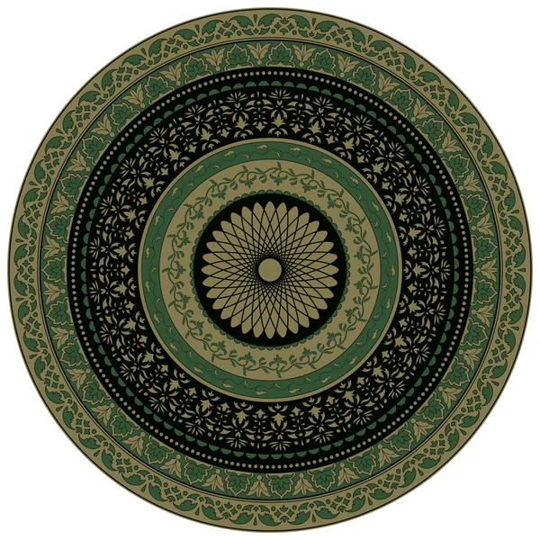 Векторный орнаментальный круглый цветочный узор — стоковый вектор