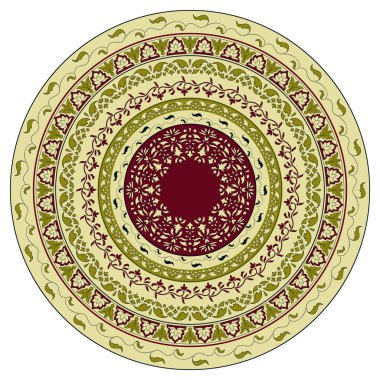 vektör daire çiçek desenli, Hint tarzı