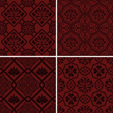 Dikişsiz çiçek desenleri, Hint tarzı vektör