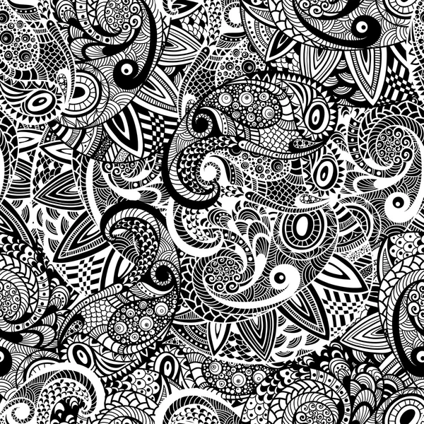 Vektor sömlös paisley doodle mönster — Stock vektor