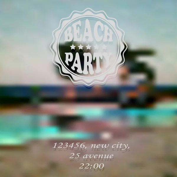 Vector Beach Party Invitación — Archivo Imágenes Vectoriales