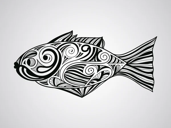 Ryb tatuaze styl — Wektor stockowy