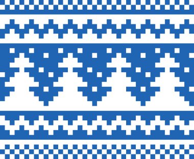 Seamless winter pattern (blue) clipart