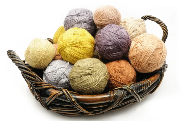 Colorfull wooll yarn balls — Stock Photo, Image