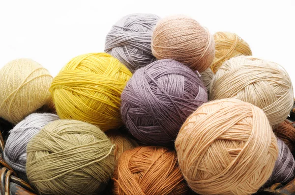 Colorfull wooll yarn balls — Stock Photo, Image