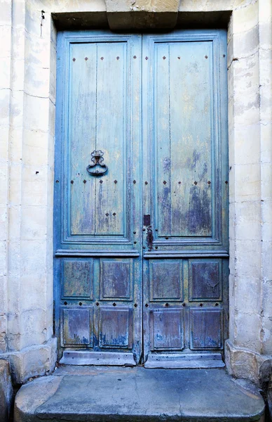 Puerta azul vieja — Foto de Stock
