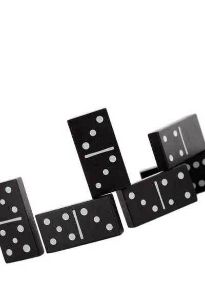 Pedaços de dominó preto — Fotografia de Stock
