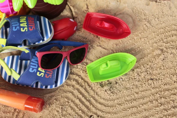 Vakanties met kinderen op strand — Stockfoto