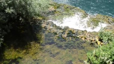 şelale ile taze temiz su yeşil doğada