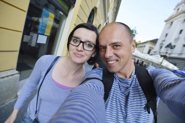 Happy couple travel — Stock Photo, Image